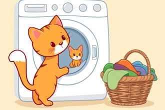 draw a cute and funny cartoon illustration