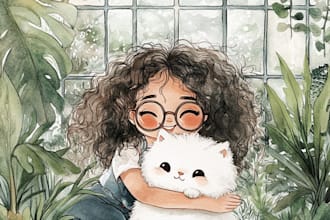 children story book illustration watercolor