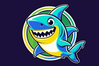 do creative shark mascot logo in 1 day