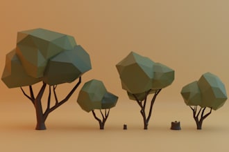 design low poly 3d model packages