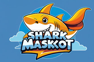 do creative shark mascot logo in 24 hours