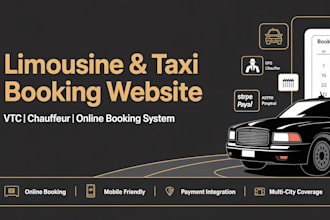 limousine website, taxi booking website, taxi booking, vtc, chauffeur website