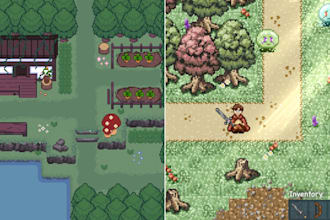 pixel character 2d pixel tileset top down tile map rpg game art sprite sheet