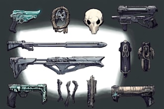 design unique weapons illustrations
