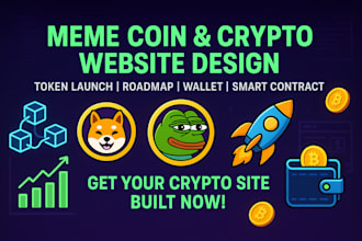 meme coin crypto website,  token website, coin website designer