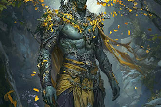 paint a character illustration in a fantasy world