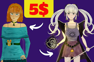 draw anime style art of your oc or roblox character