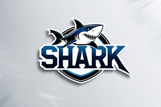 do creative shark mascot logo in 1 day