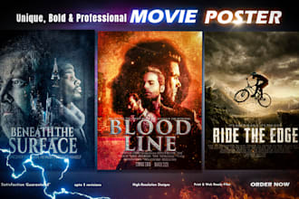 design an eye catching and cinematic movie poster