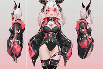 make an reference sheet of your fursona or anime character