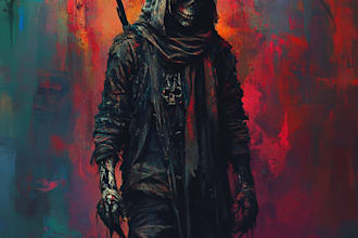 create a fantastic character design for a fantasy horror film for you