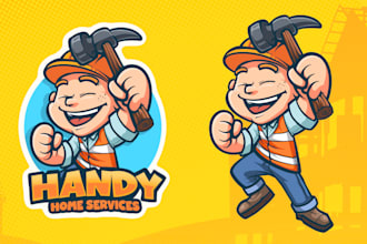 do creative mascot and cartoon logo design for your business
