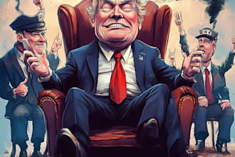 make a digital political editorial cartoon for your style