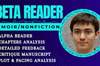 beta read your memoir novel or non fiction book