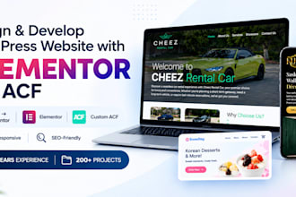 design and develop wordpress website with elementor and acf or elementor pro
