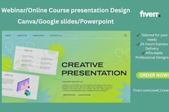 design clean canva slides for your online course or webinar