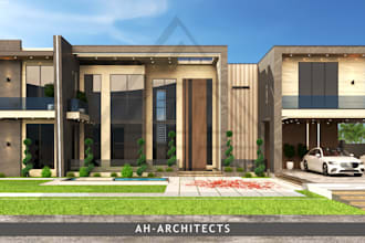 do exterior design 3d modeling and commercial architecture 3d rendering