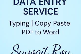 do fast and accurate data entry, typing, copy paste, and PDF to word