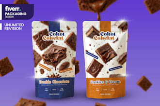 design modern product packaging and label for pouch, bag, or box design