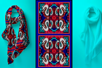 create scarf bandana pattern design for fabric print