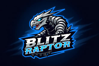 design super blitz raptor mascot logo for you in very short time