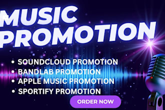 do music promotion on spotify, apple music, soundcloud, and bandlab