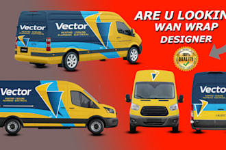 design professional van wrap design, vehicle wrap, car wrap, boat wrap design