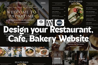 restaurant website, cafe website, bakery site with online ordering and wordpress