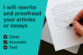 rewrite and professionally proofread your articles or essay