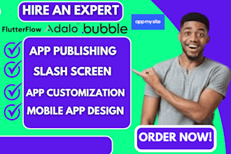 do app publish, mobile app design adalo, flutterflow, bubble io, appmy site
