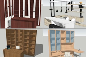design 3d furniture models and woodworking plans with cut list in sketchup