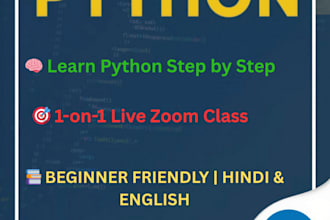 teach you python programming step by step via zoom or google meet