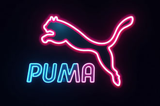 design high quality neon puma mascot logo  in 12 hours