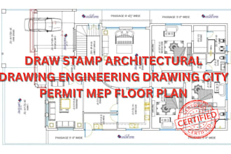 draw stamp architectural drawing engineering drawing city permit mep floor plan