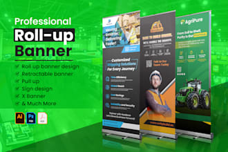 design roll up or retractable banners for print and digital use
