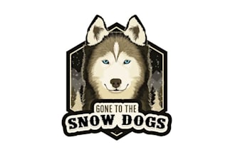 design vibrant adventure snow dogs logo
