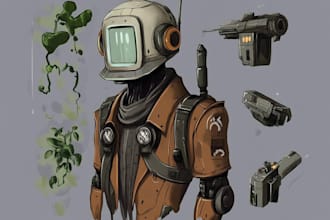 character, mech, spaceship, weapon or enviroment sci fi