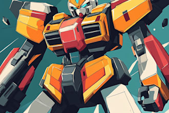 make mecha character and logo