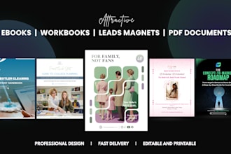 design attractive ebook, workbook, lead magnet and other pdf