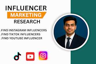 research and find instagram influencers, youtube, and tiktok influencers lists