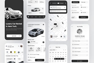 develop car marketplace app, car rental app, ride sharing app, car auction app