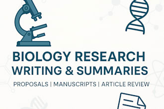 write, edit, summarize, or review biology related research articles and proposal