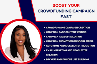 newsletter creation promote kickstarter indiegogo gofundme crowdfunding campaign