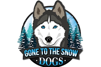 design pictorial adventure snow dogs logo