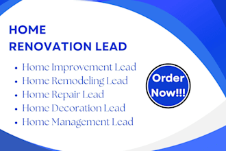 generate house decoration, remodeling, repair leads for home renovation website