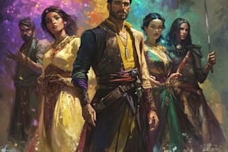 design dnd party character, fantasy, monster, scifi, game art illustration