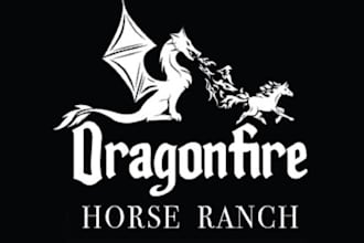 make good looking beautiful logo for dragon fire horse ranch