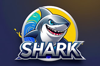 do creative shark mascot logo in 2 day