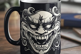 do creative eye catching typography mug design