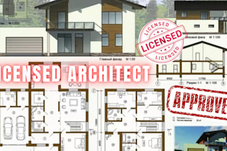 do licensed architect drawing ca stamp, city permit, pe stamp mep floor plan